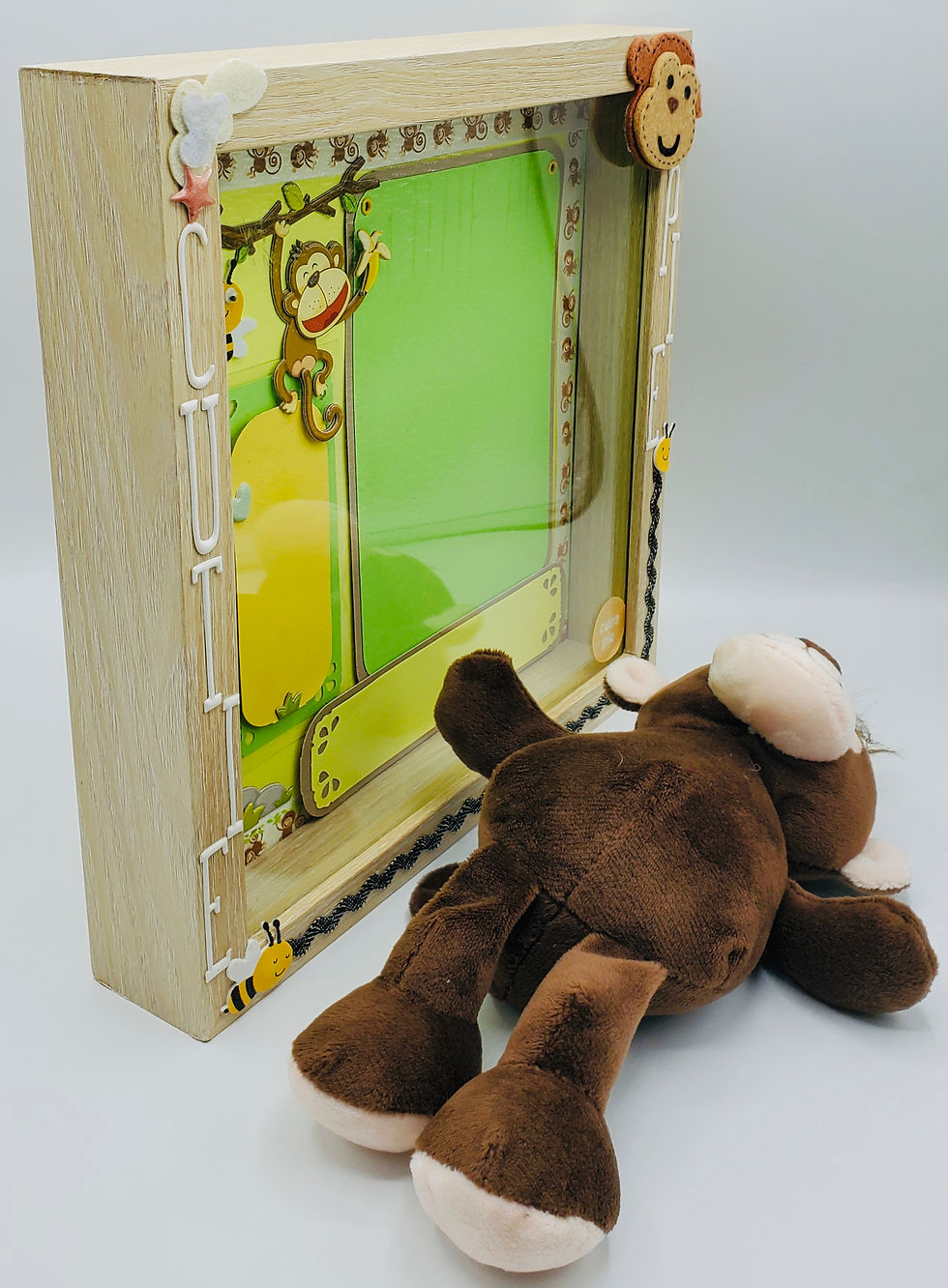 Thumbnail: Cutie Pie for Boy or Girl Yellow & Green Scrapbooking Framed Design Gift
