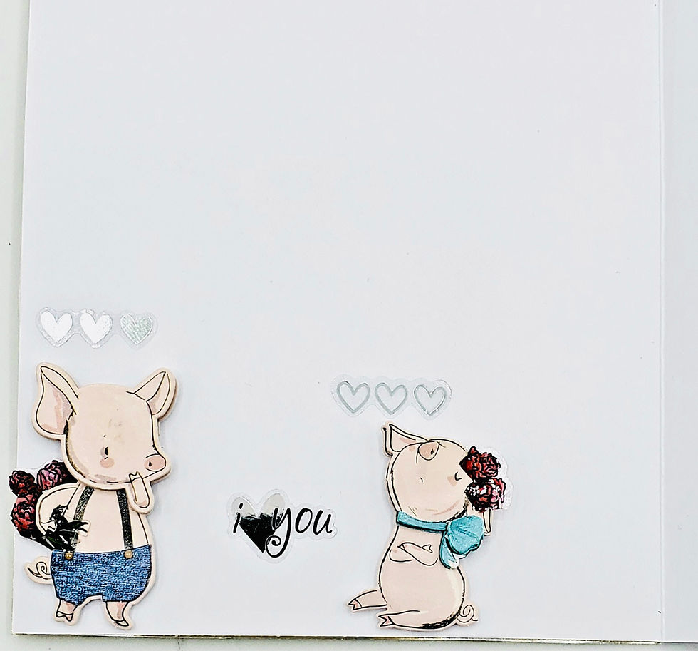 Thumbnail: Love Is In The Air I Love You Love Greeting Card With Little Piggies In Love