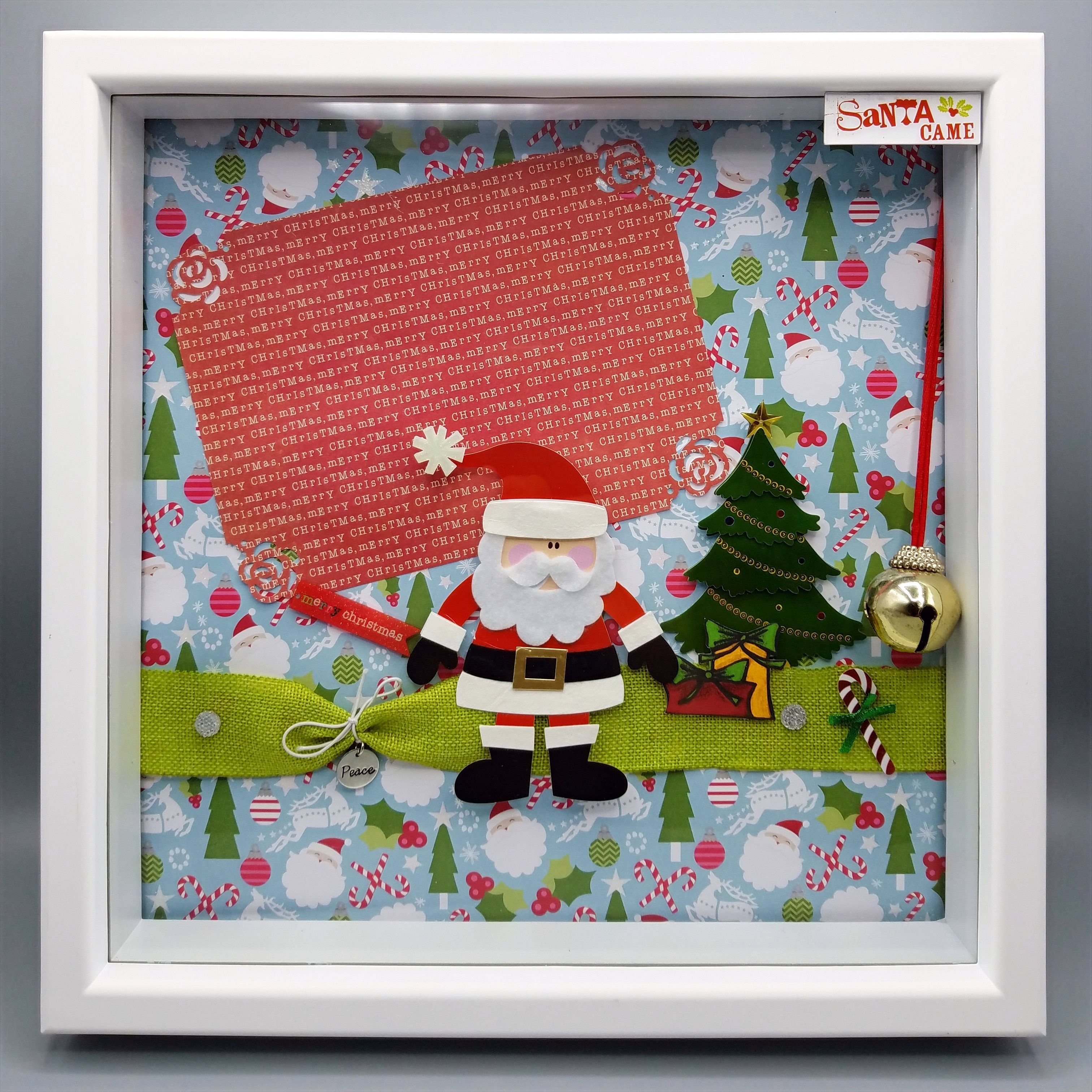 Merry Christmas/Santa Jingle Bells Scrapbooking Framed Design Gift