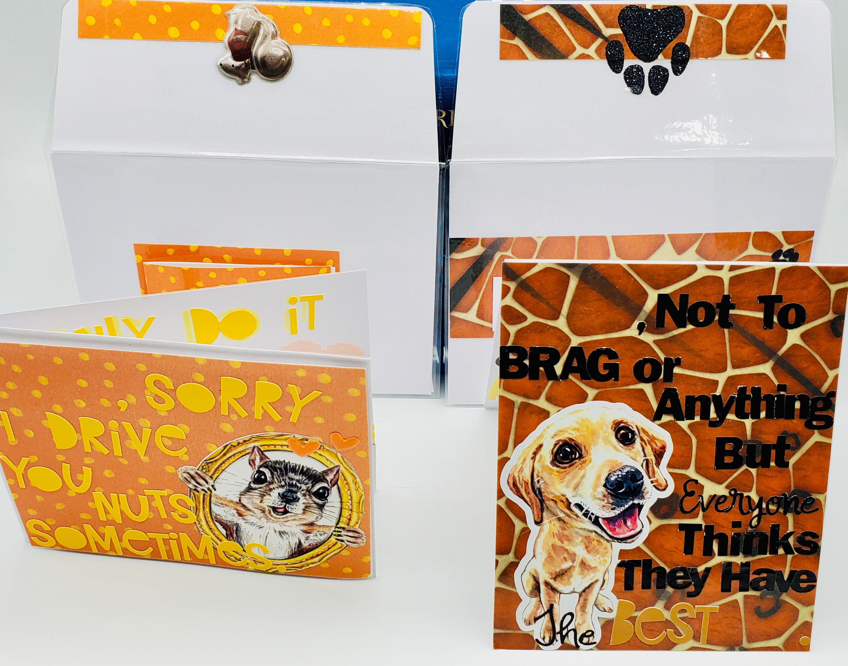 2 Birthday Cards: ___, Not To Brag.../___, Sorry I Drive You Nuts...