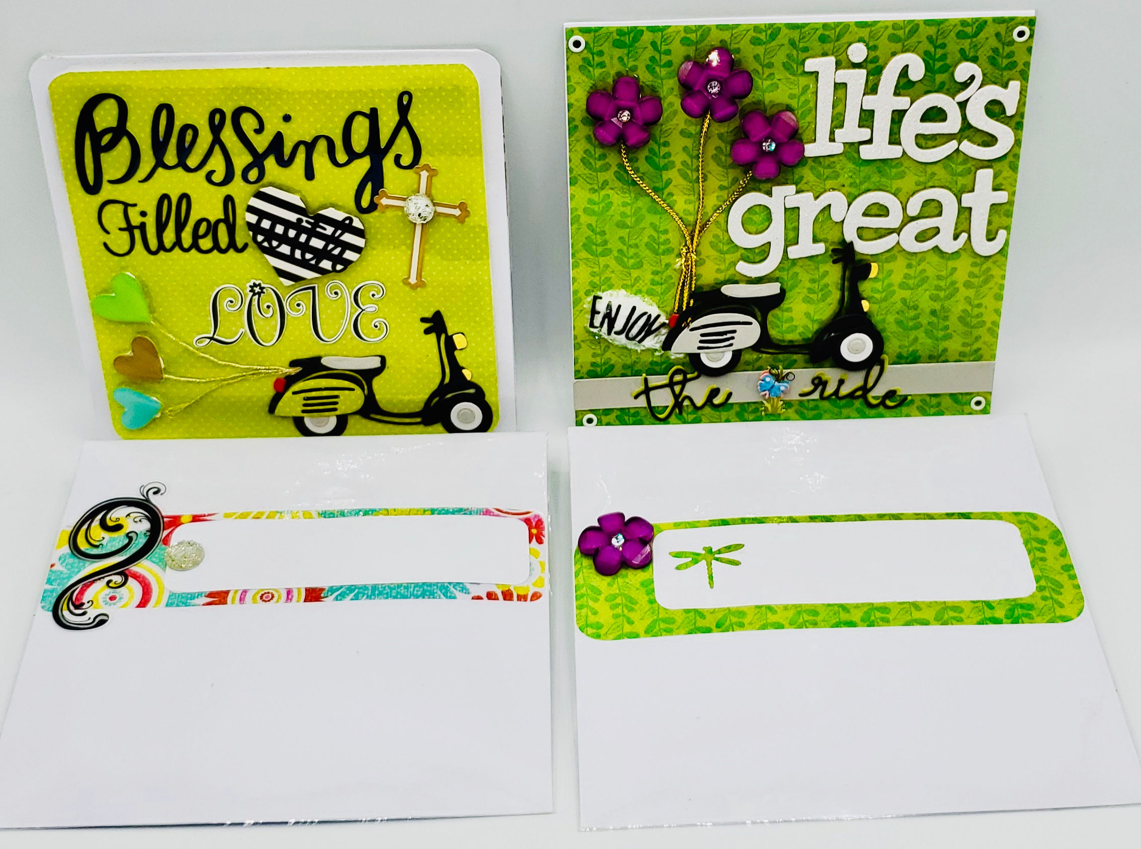 2 Enjoy The Ride Cards: Blessings Filled With Love/Life Is Great Enjoy The Ride