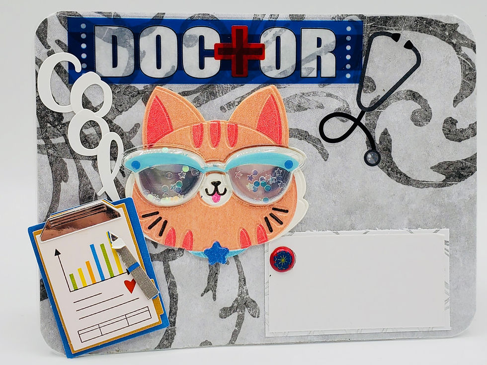 Thumbnail: Doctor Cool Cat Greeting Card/Thank You Card For a Doctor