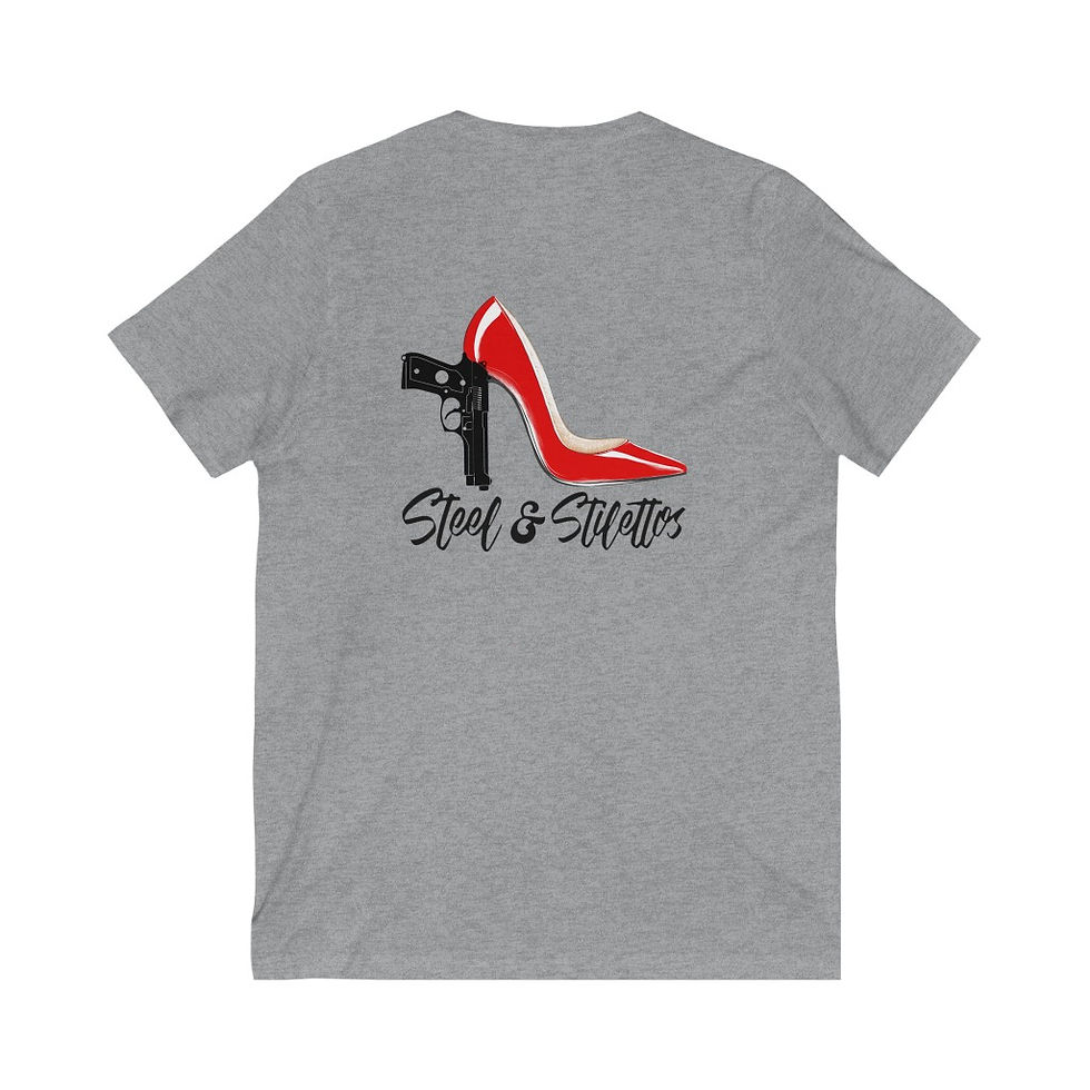 Thumbnail: Steel and Stilettos Unisex Jersey Short Sleeve V-Neck Tee