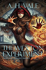 The Wexton Experiment ebook cover of a woman wearing skin tight clothing for the men's adventure harem fantasy Grimoire of Lust series