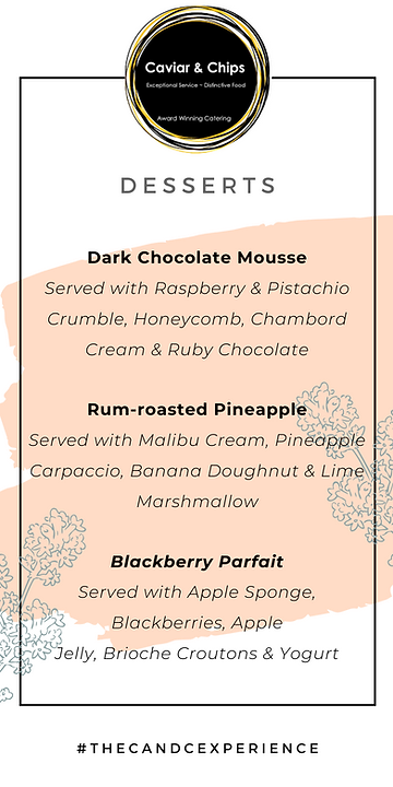 Dessert ideas for an autumn inspired wedding menu