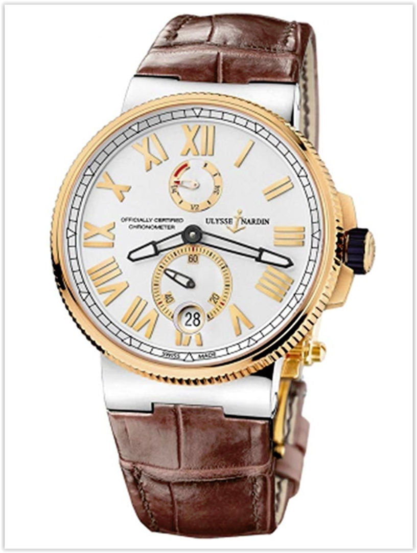 Ulysse Nardin Marine Chronometer Silver Dial Brown Leather Men's Watch Price