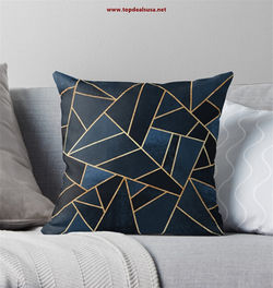 Navy Stone Throw Pillow