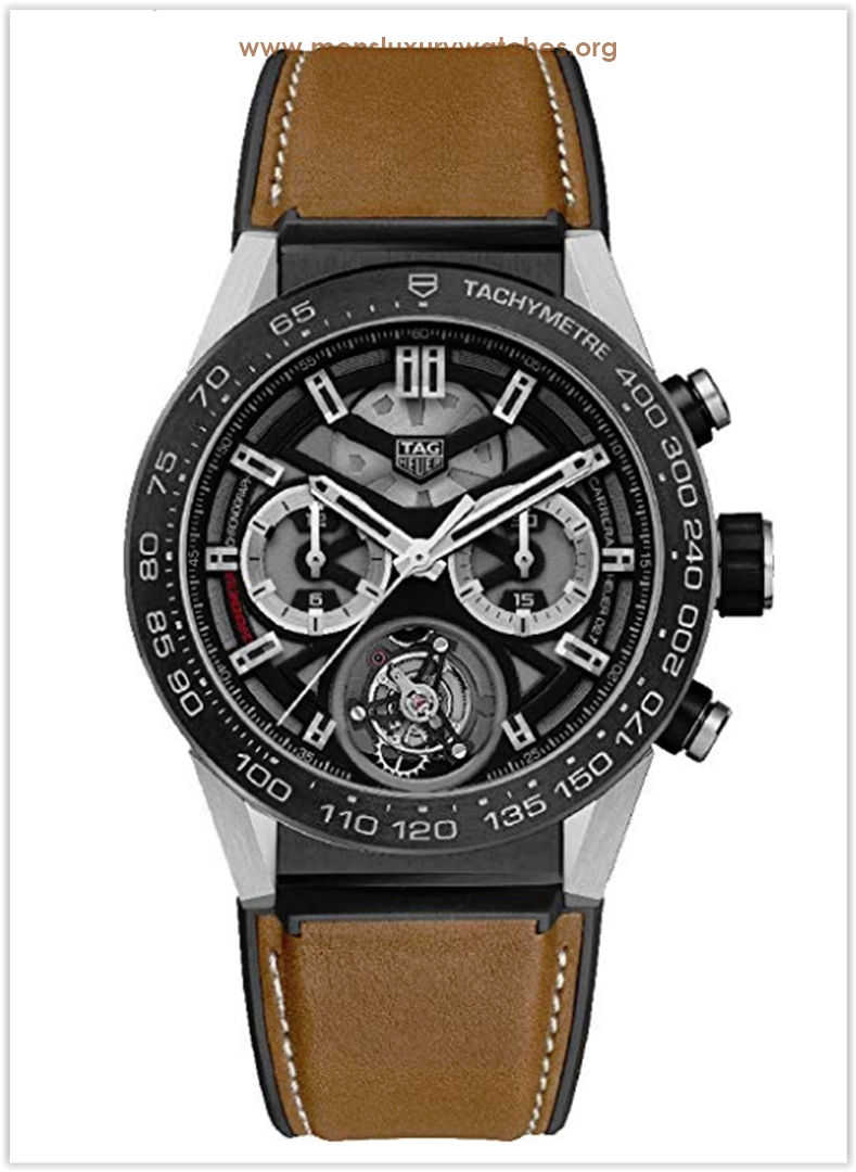 TAG Heuer Carrera Titanium on Brown Calfskin Rubber Leather Strap Men's Watch Price