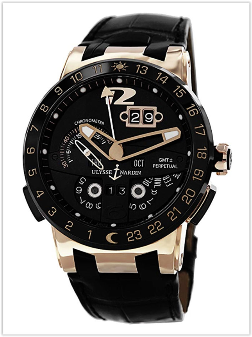Ulysse Nardin El Toro Men's Black Leather Strap Automatic Perpetual Calendar Rose Gold Men's Watch price
