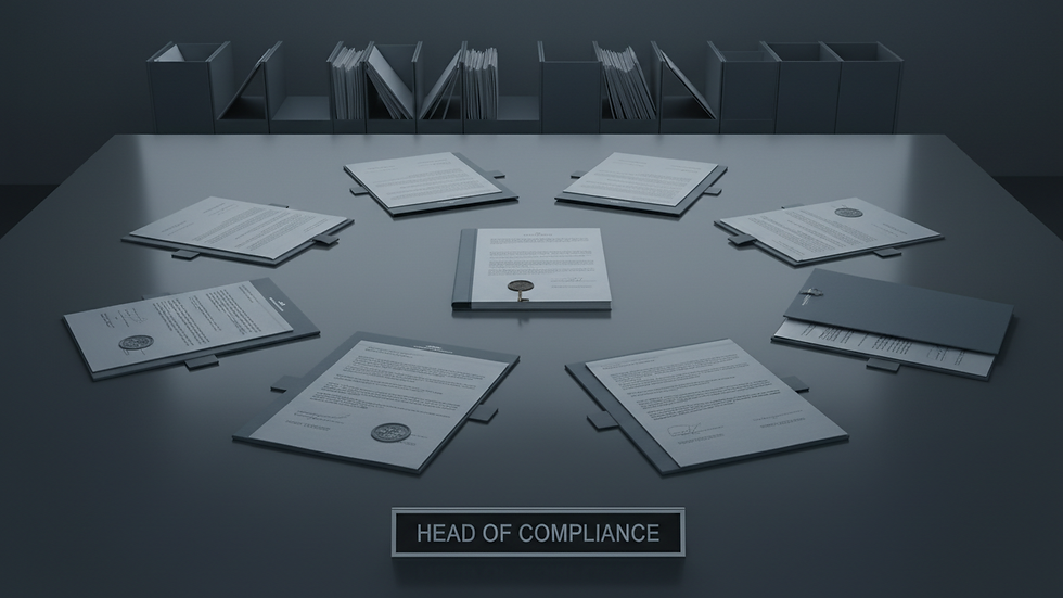 Eye-level view of official documents on a desk