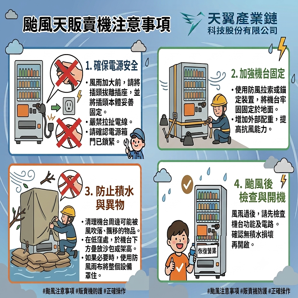 颱風期間智能販賣機安全提醒公告