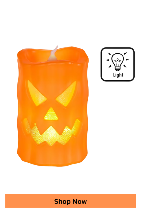 Manor Halloween Candle (Orange Glow)