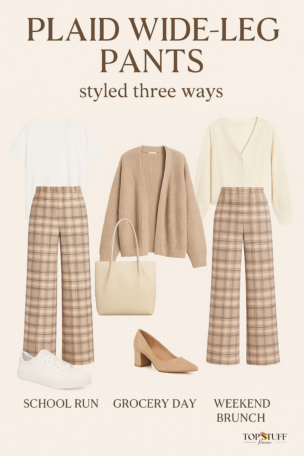 Plaid Wide-Leg Pants
#fashion #plaidfashion #90sfashion #amazon #topstuffreview #momfashion #momlife