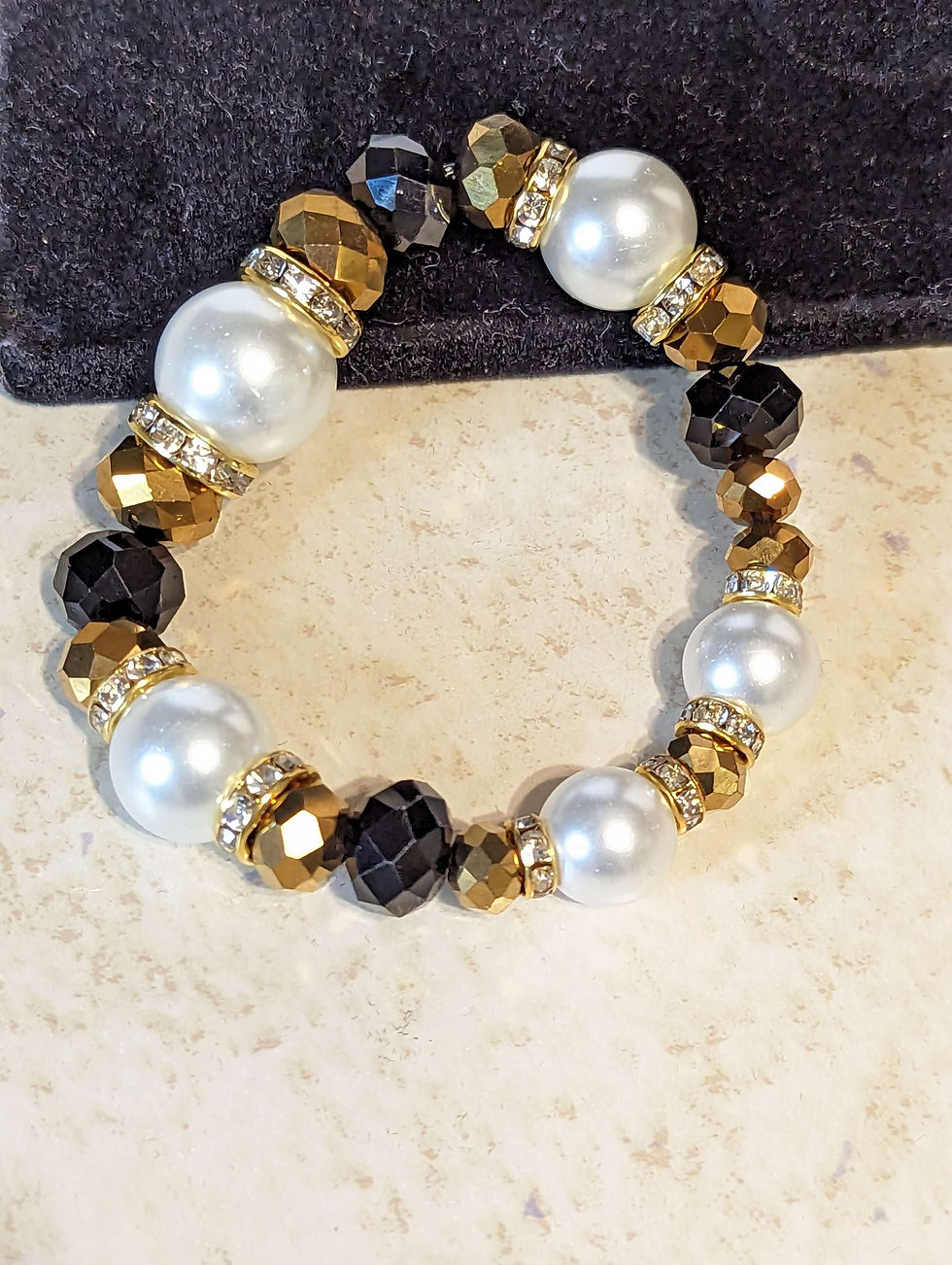 Thumbnail: Pearl Gold Beaded Bracelet