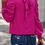 Thumbnail: Pink High Neck Puff Long Sleeve Blouse