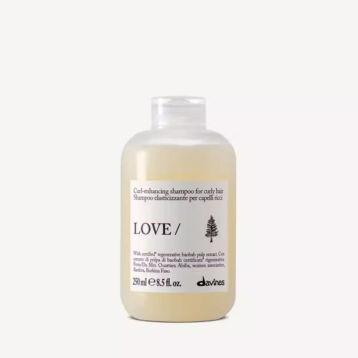 Davines LOVE CURL Shampoo 250ml bottle for wavy and curly hair