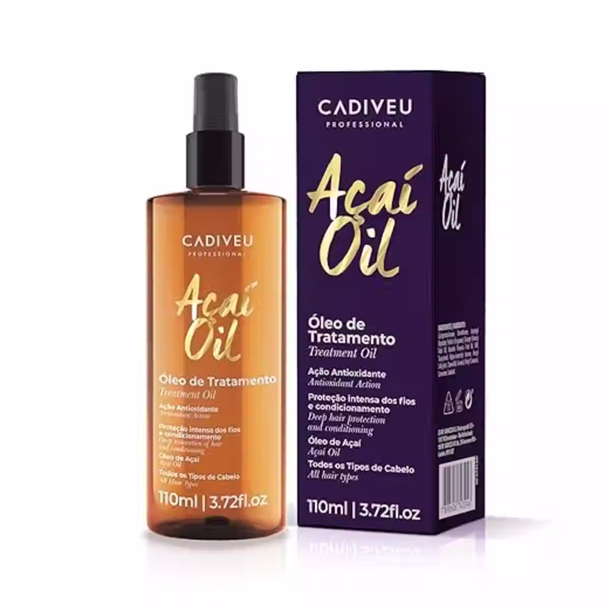 Cadiveu Acai 修護護髮油 50ml / 110ml，質地較厚重，適合受損、漂染及毛躁頭髮修護使用。