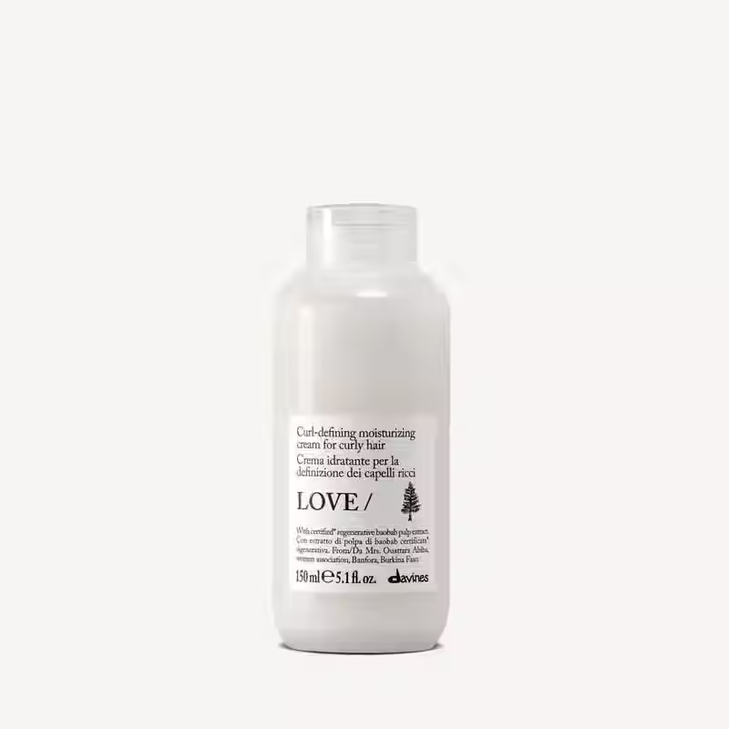Davines LOVE CURL Cream 150ml bottle for curly hair on white background