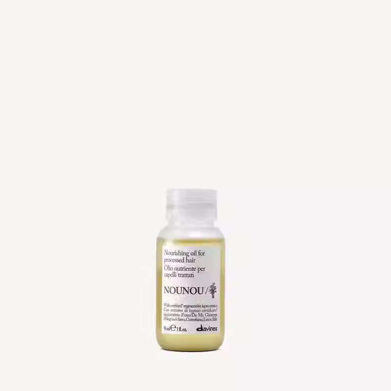 Davines NOUNOU Oil 50ml nourishing hair oil bottle on white background