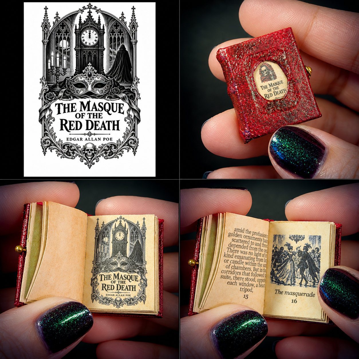 🎠The Masque of the Red Death Miniature Legible Book Poe (Special Order)