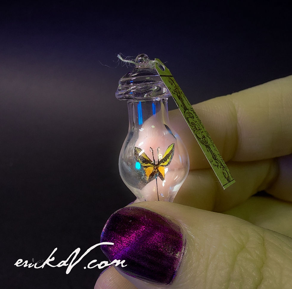 Thumbnail: Green Garden Butterfly in Tiny Apothecary Bottle