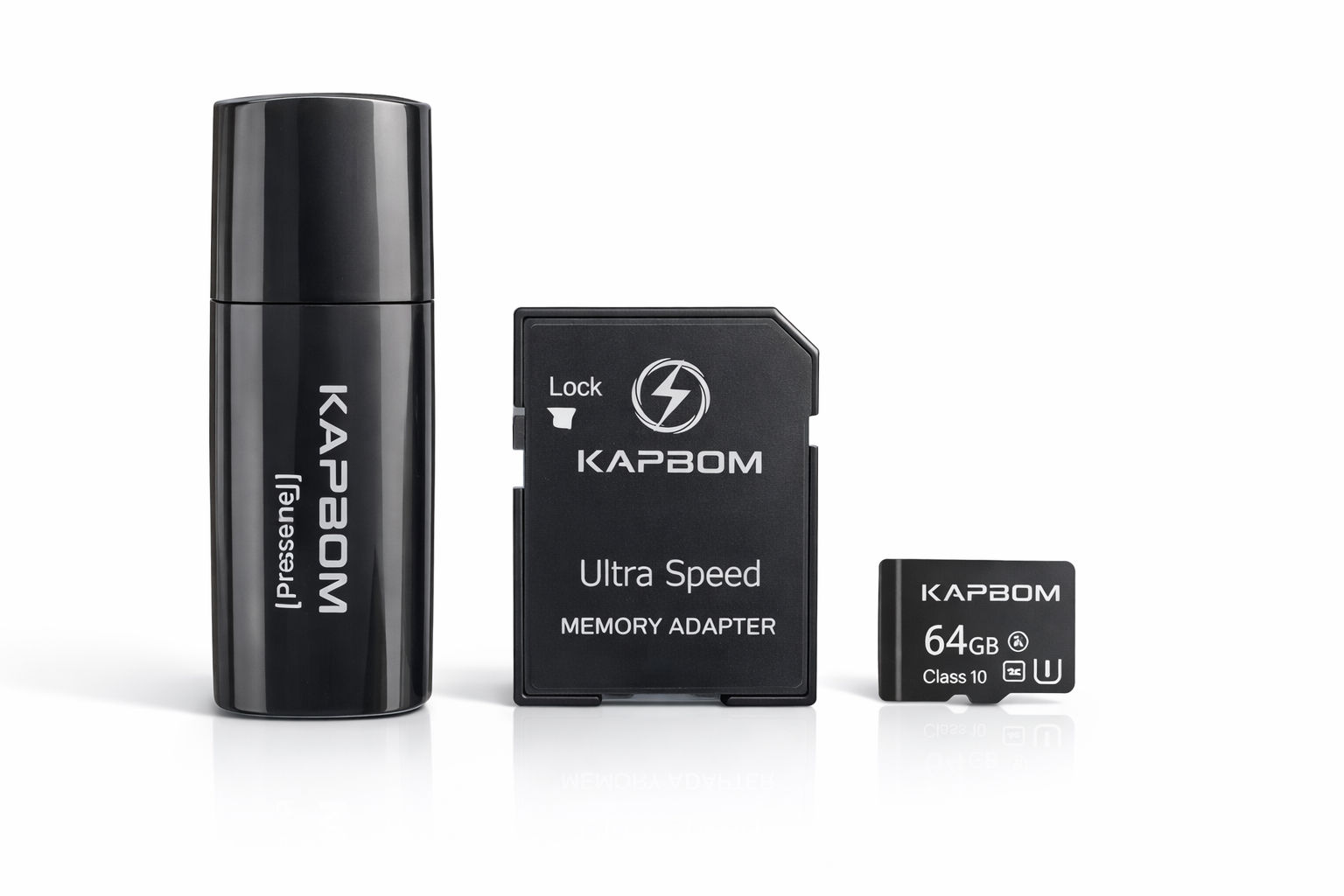 Cartão de Memória Kapbom 64GB Classe 10 + Adaptadores