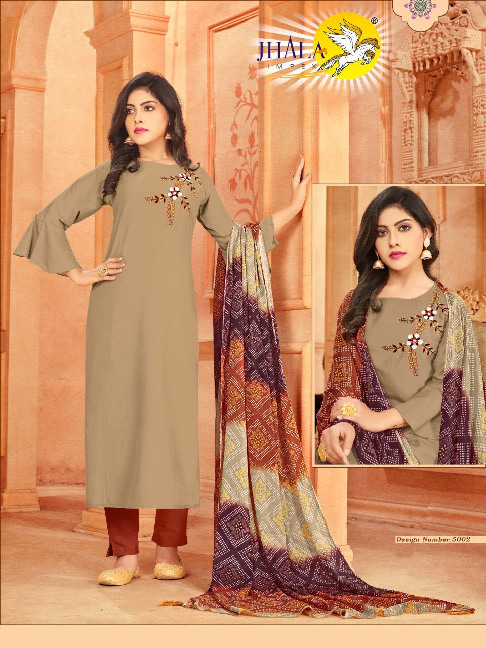 Jhala impex Reeti Kurti-dupatta set
