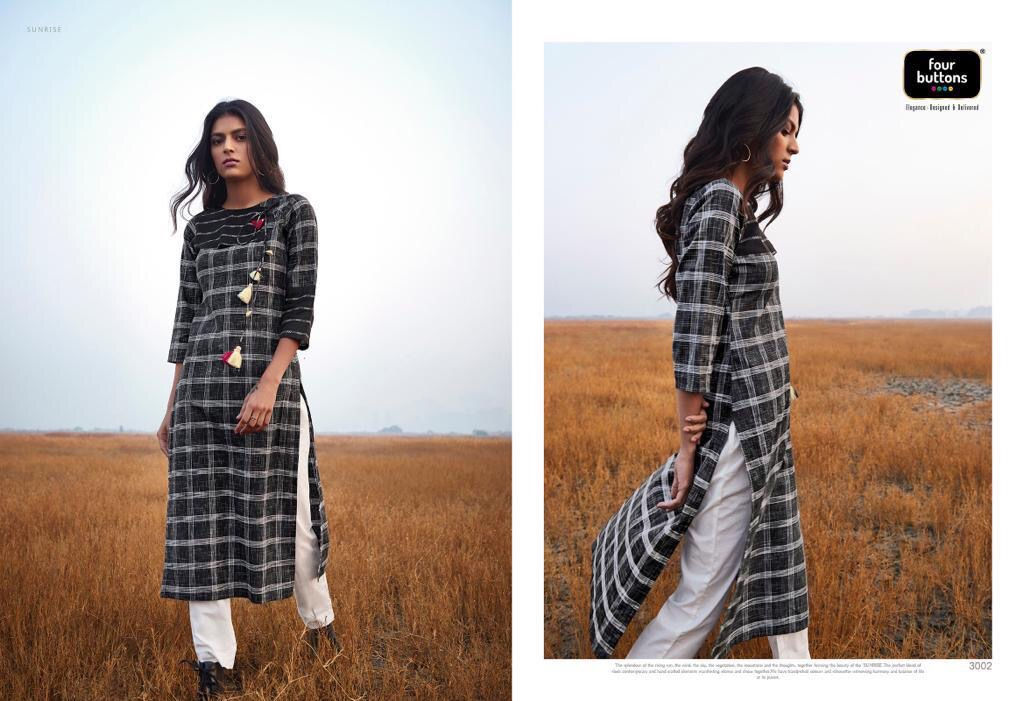 Four Buttons sunrise catalogue Kurti 