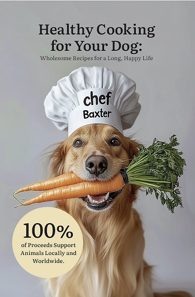 Book cover showing dog with carrots in mouth