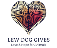 Lew Dog Gives Heart Logo