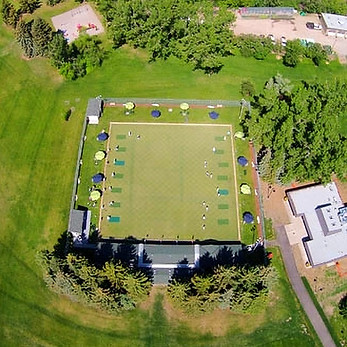 Top view of Stanley Park Lawn Bowling Club