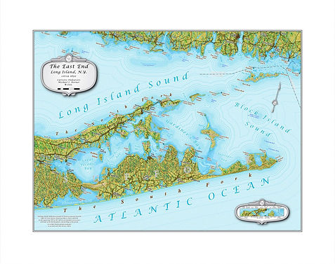The East End, Long Island, NY 1850 map