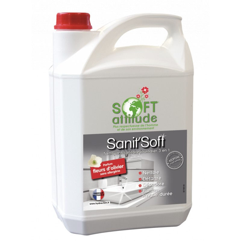 Nettoyant sanitaires journalier 3 en 1 SANIT'SOFT - 1843 - Bidon 5L