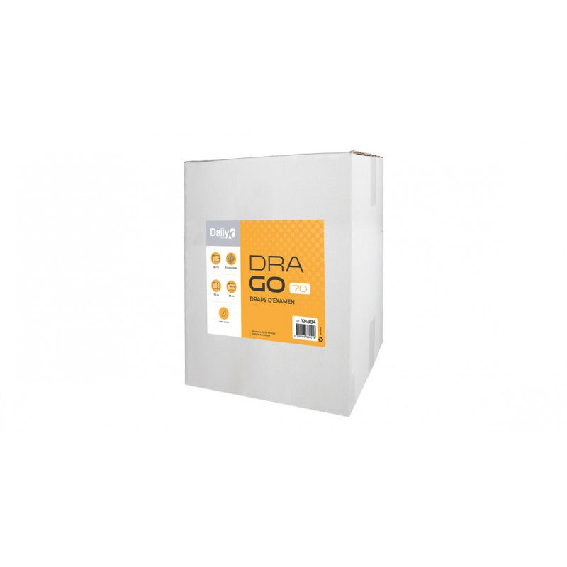 Drap d'examen blanc PO 2 plis gaufrés135 fts 70x35cm - Ct de 6 rlx