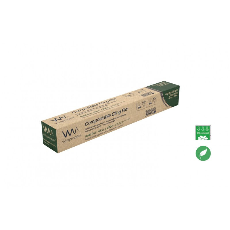 Film alimentaire 45cm x 200m compostable Wrapmaster- Ct 6