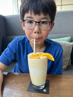 Sampling the refreshments in Malaysia