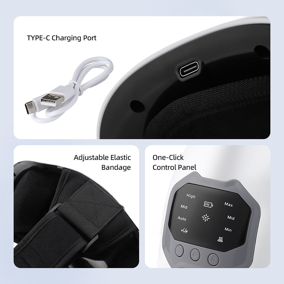 Thumbnail: Electric Heated Knee Brace 3 Modes Vibration Massage 3 Heat Levels Neoprene Knee