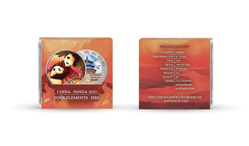 Thumbnail: 2023 China Panda Four Elements: Water, Air, Fire, Earth Ag 999