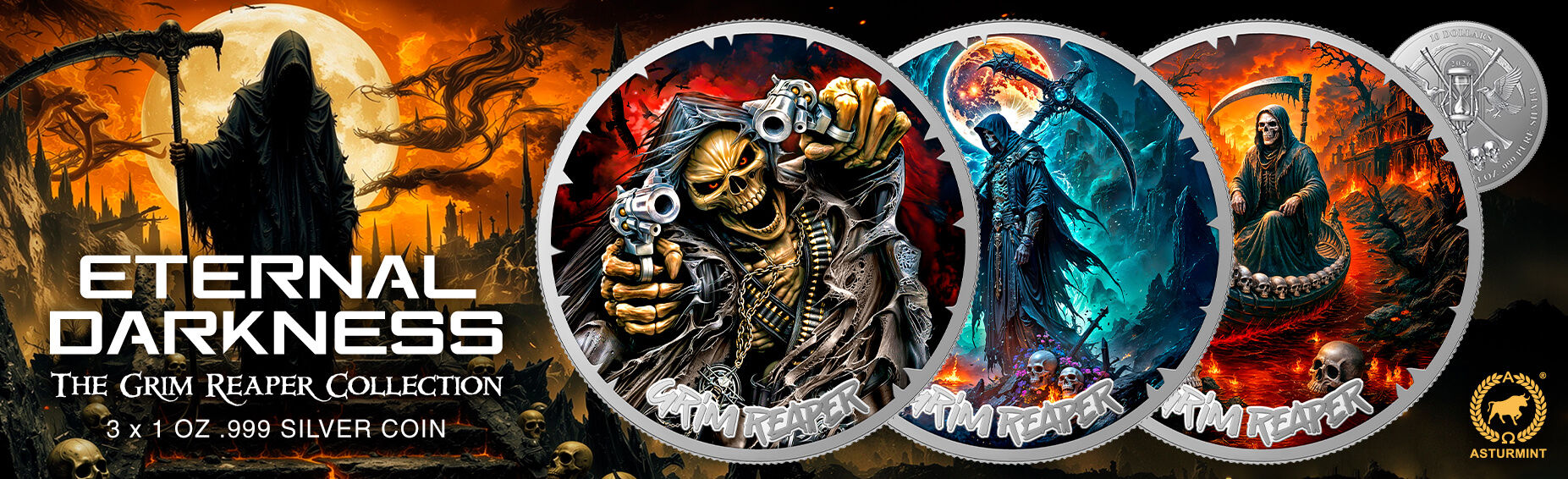 2026 Eternal Darkness – Grim Reaper Set of 3 x 1 oz