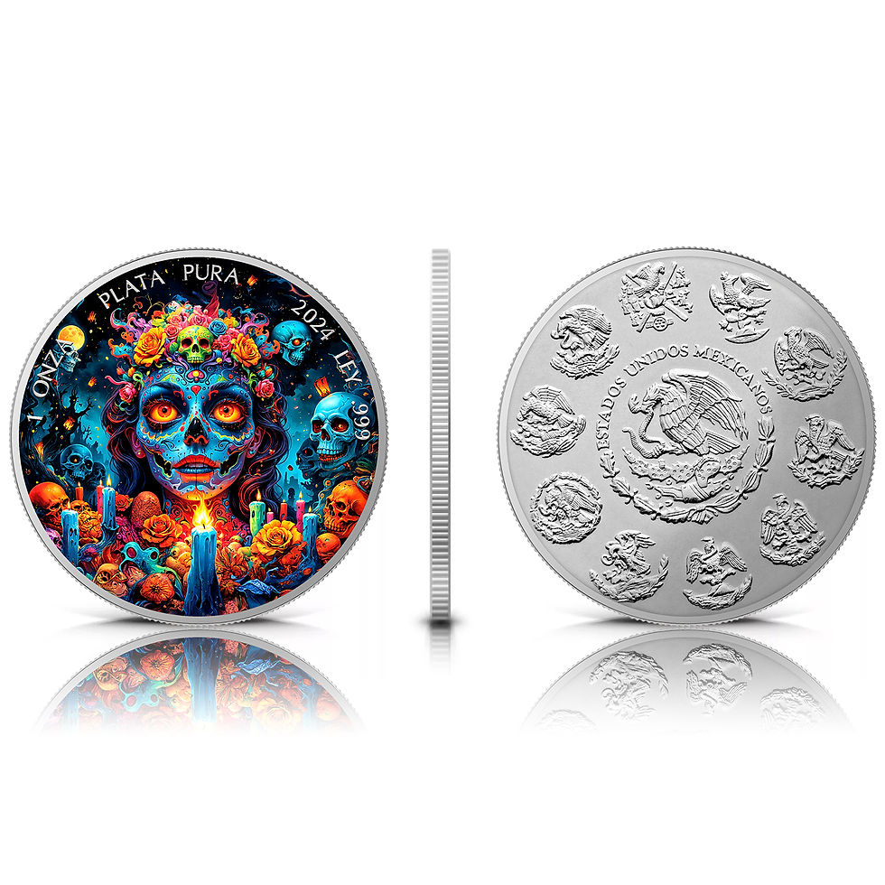 Thumbnail: Mexico 2024 Liberad  1 oz silver coin- Dia de los Muertos Nightmare