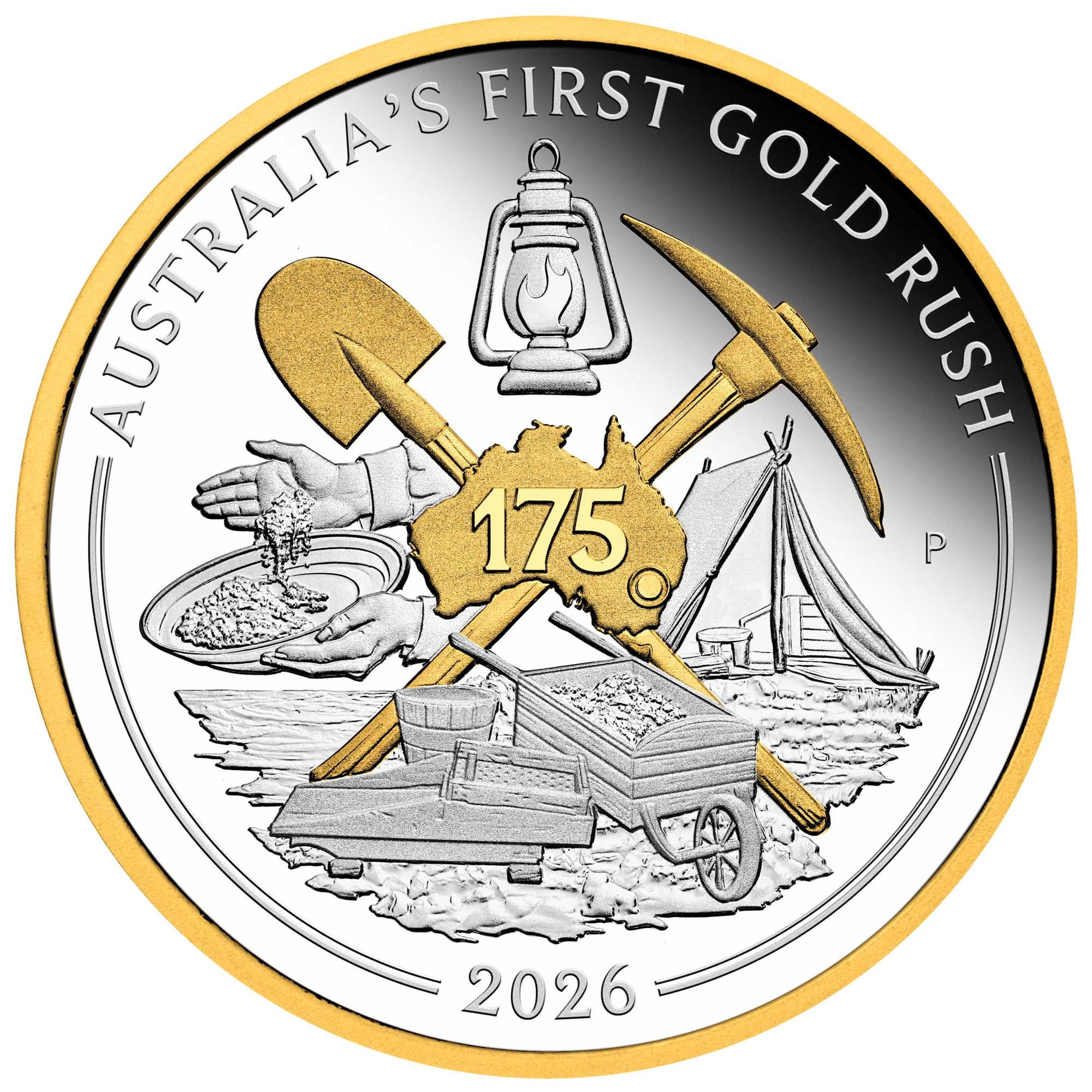 Australia's First Gold Rush 175th Anniversary 2026 1oz Silver Proof Gilded Coin