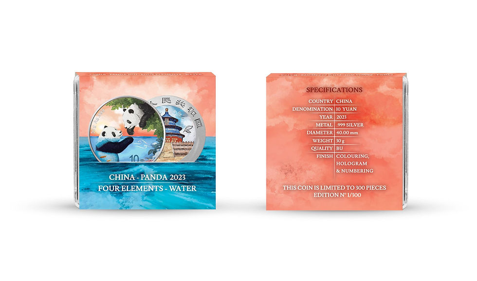 Thumbnail: 2023 China Panda Four Elements: Water, Air, Fire, Earth Ag 999