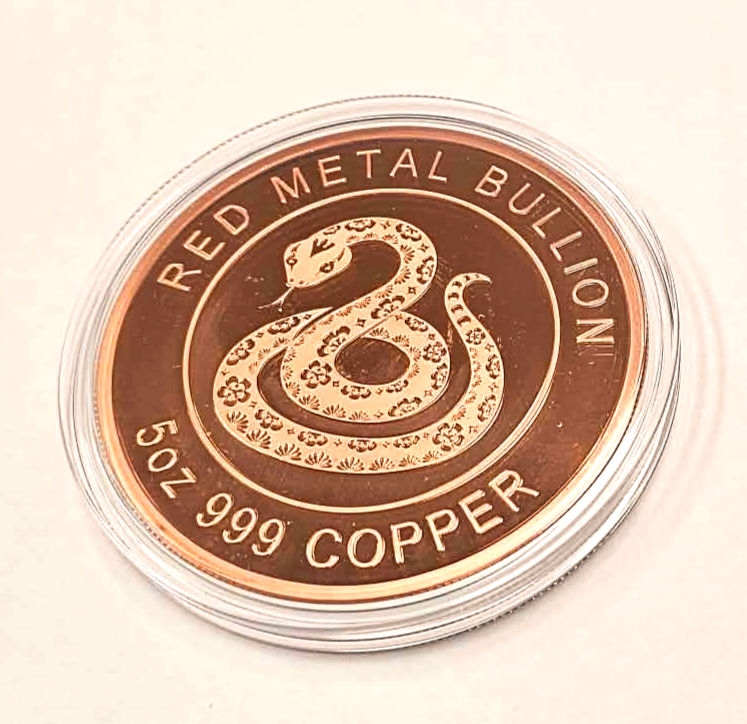 Thumbnail: 5oz YEAR OF THE SNAKE Copper Round RMB | Collectable