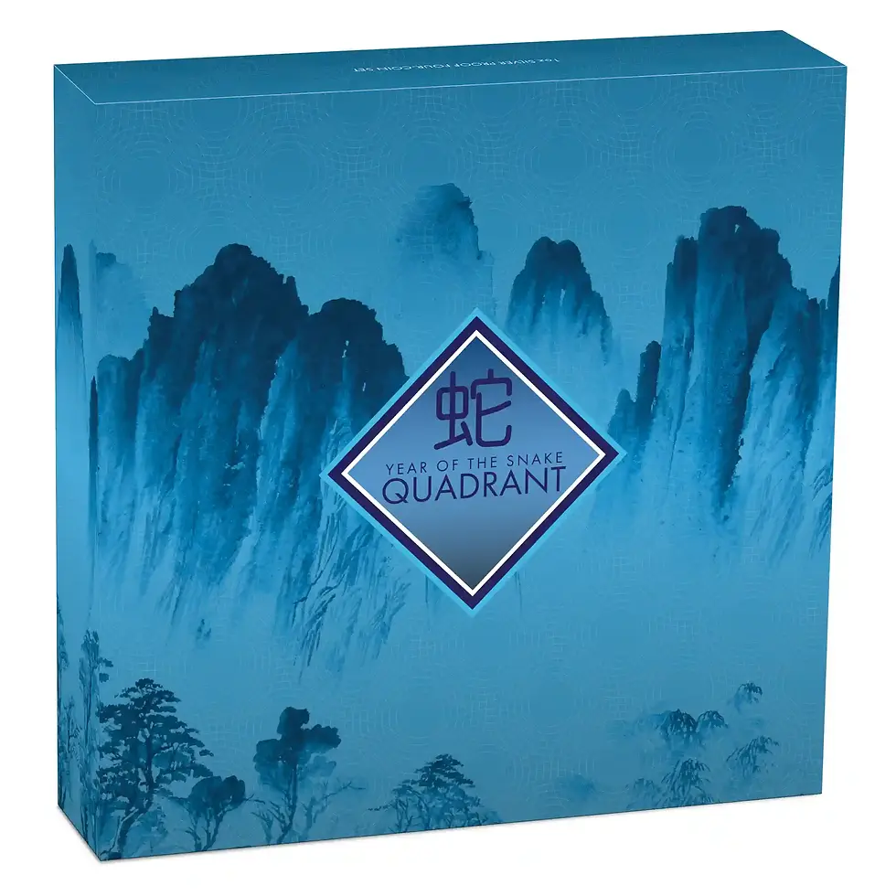 Thumbnail: Year of the Snake Quadrant 2025 1oz Silver Proof Coloured Four-Coin Set