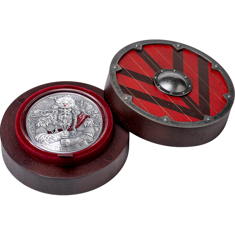 Thumbnail: 2025 - 2 oz KING CNUT THE GREAT    Ag 999 High Relief Silver Coin