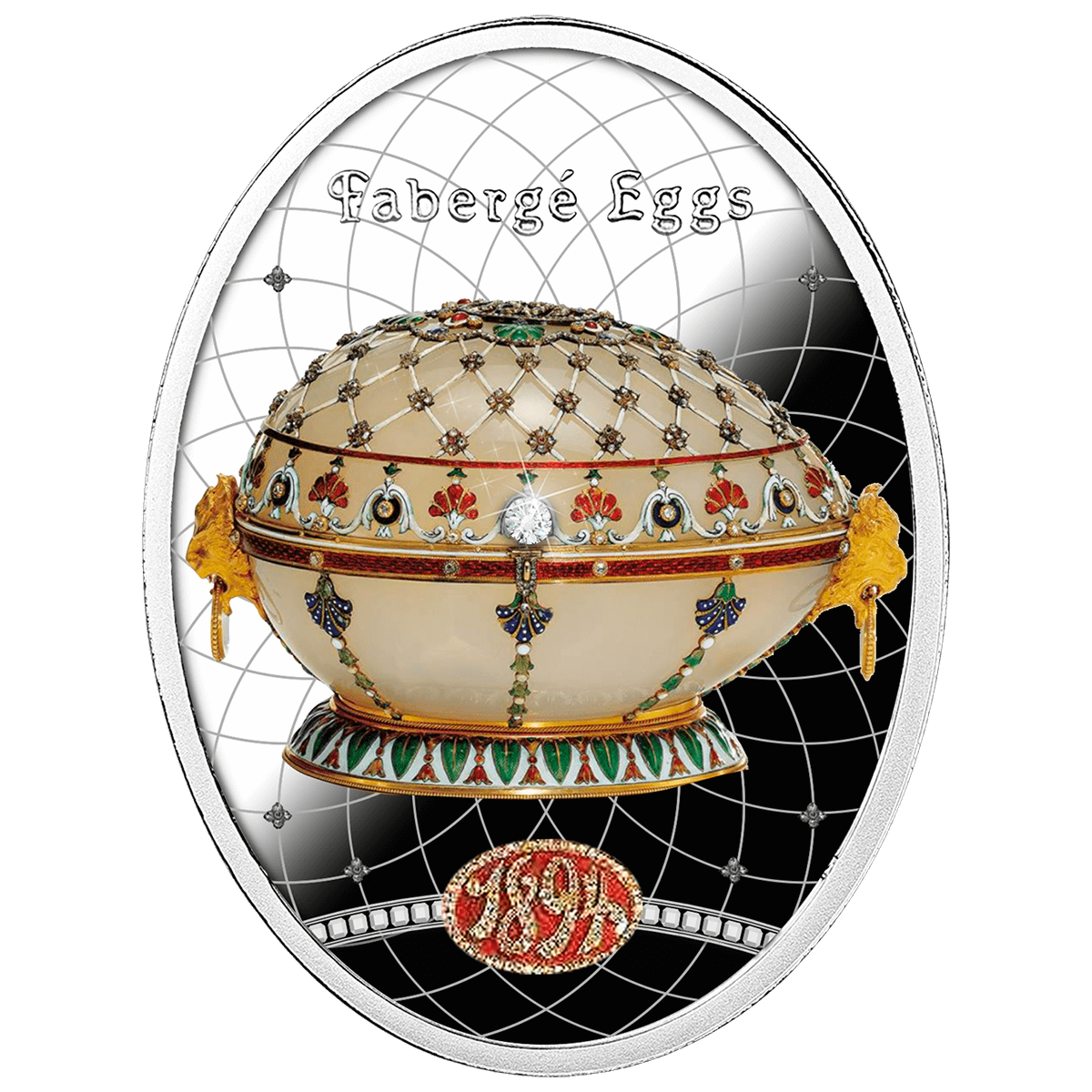 2025 Renaissance Egg, dollar, 1 /2 OZ Ag 999-House of Fabergé-Proof