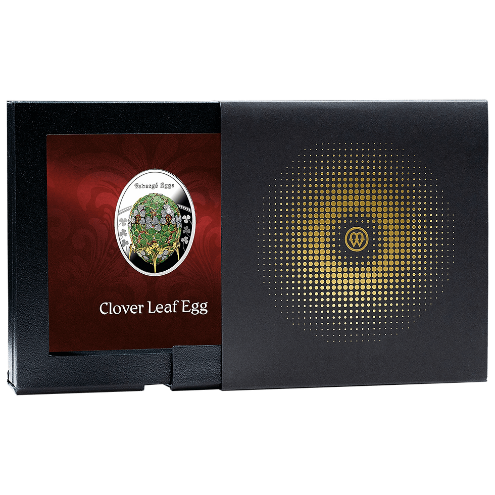 Thumbnail: 2025 Jajo Clover Egg, 1 dollar, 1 /2 OZ Ag 999-House of Fabergé-Proof