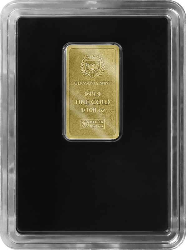 Thumbnail: Germania Mint 1/100oz Gold Au999.9 Stamped Bar