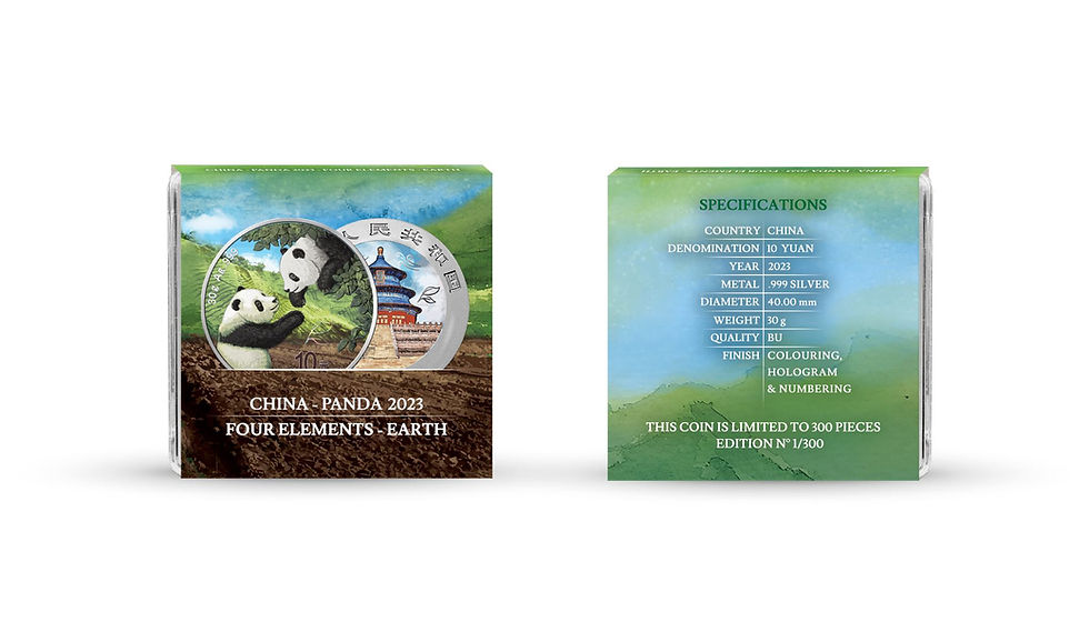 Thumbnail: 2023 China Panda Four Elements: Water, Air, Fire, Earth Ag 999