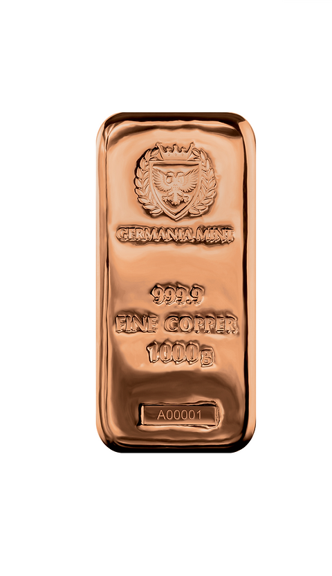 1 x Germania Mint -1000g Copper 999.9 Cast Bar | Bestaucoins